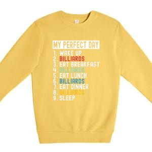 Billiards My Perfect Day Billiards Dad Gift For Father’s Day Premium Crewneck Sweatshirt