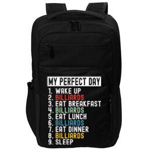 Billiards My Perfect Day Billiards Dad Gift For Father’s Day Impact Tech Backpack