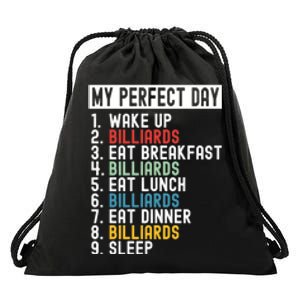 Billiards My Perfect Day Billiards Dad Gift For Father’s Day Drawstring Bag