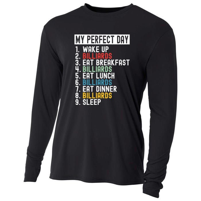 Billiards My Perfect Day Billiards Dad Gift For Father’s Day Cooling Performance Long Sleeve Crew