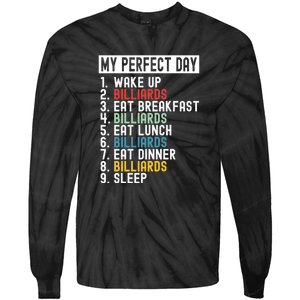 Billiards My Perfect Day Billiards Dad Gift For Father’s Day Tie-Dye Long Sleeve Shirt