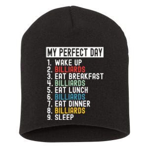 Billiards My Perfect Day Billiards Dad Gift For Father’s Day Short Acrylic Beanie