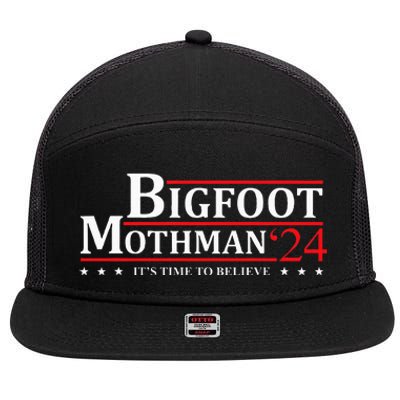 Bigfoot Mothman President 2024 Election Campaign 7 Panel Mesh Trucker Snapback Hat