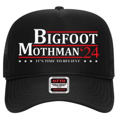 Bigfoot Mothman President 2024 Election Campaign High Crown Mesh Back Trucker Hat