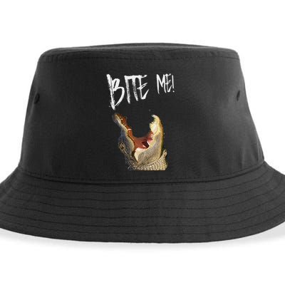 Bite Me! Printed Alligator Vintage Sustainable Bucket Hat