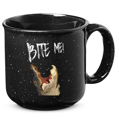 Bite Me! Printed Alligator Vintage 15oz Campfire Ceramic Mug