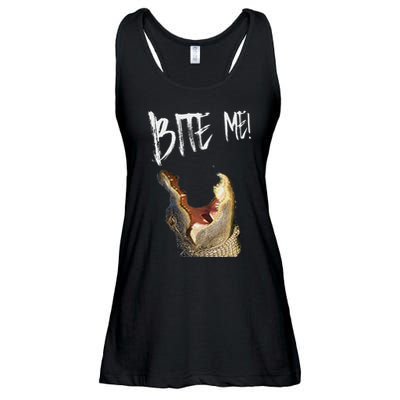 Bite Me! Printed Alligator Vintage Ladies Essential Flowy Tank