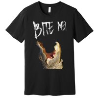 Bite Me! Printed Alligator Vintage Premium T-Shirt