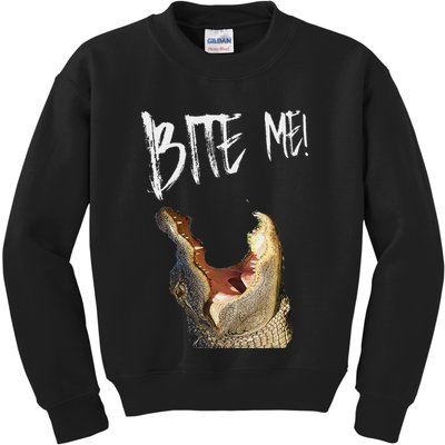 Bite Me! Printed Alligator Vintage Kids Sweatshirt