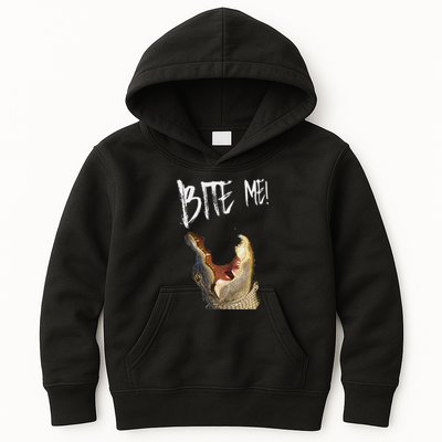 Bite Me! Printed Alligator Vintage Kids Hoodie