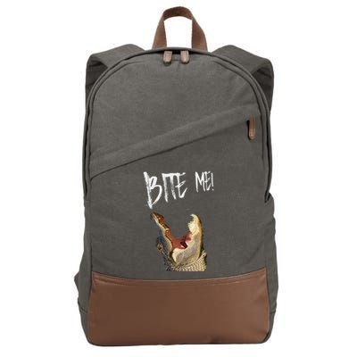 Bite Me! Printed Alligator Vintage Cotton Canvas Backpack