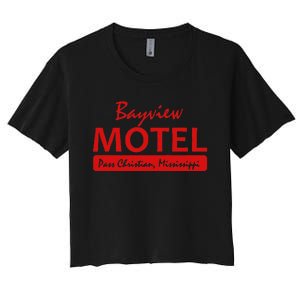 Bayview Motel Pass Christian Mississippi Women's Crop Top Tee