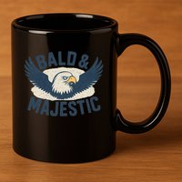 Bald & Majestic - Perfect Gift for Dads 11oz C Handle Ceramic Mug