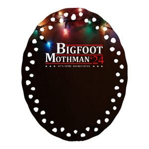 Bigfoot Mothman President 2024 Election Campaign Ceramic Oval Ornament