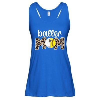 Baller Mom Proud Volleyball Softball Player Mother Gift Ladies Essential Flowy Tank