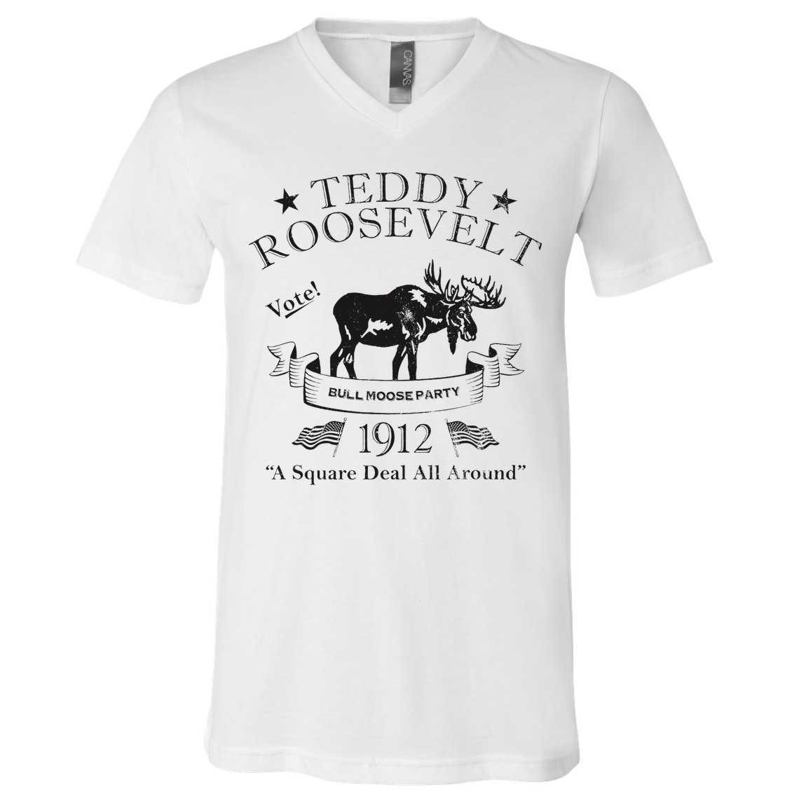 Bull Moose Party Vintage Teddy Roosevelt Campaign Political V-Neck T-Shirt