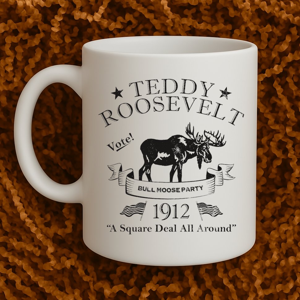 Bull Moose Party Vintage Teddy Roosevelt Campaign Political Mug