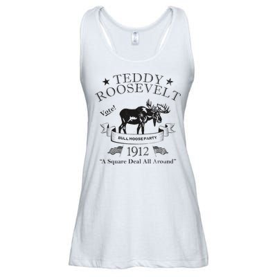 Bull Moose Party Vintage Teddy Roosevelt Campaign Political Ladies Essential Flowy Tank