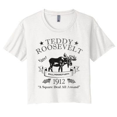 Bull Moose Party Vintage Teddy Roosevelt Campaign Political Crop Top