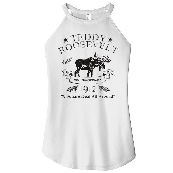 Bull Moose Party Vintage Teddy Roosevelt Campaign Political Women's Perfect Tri Rocker Tank