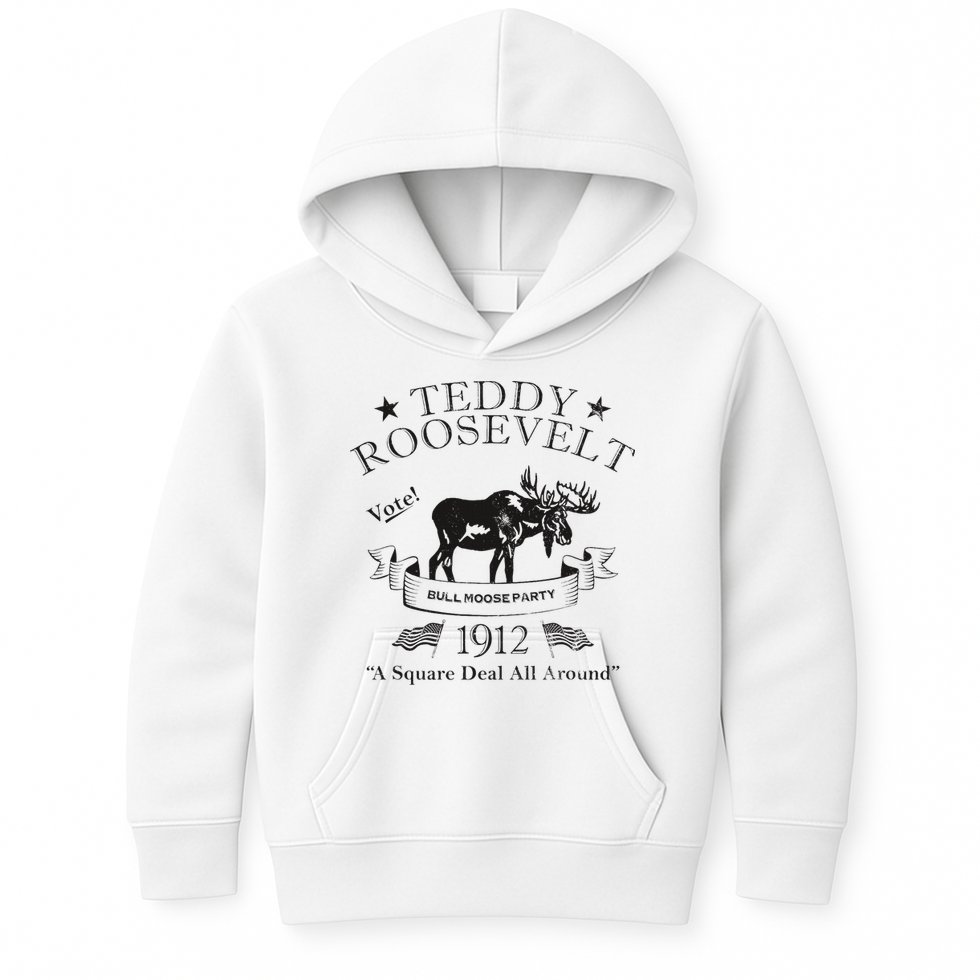 Bull Moose Party Vintage Teddy Roosevelt Campaign Political Kids Hoodie