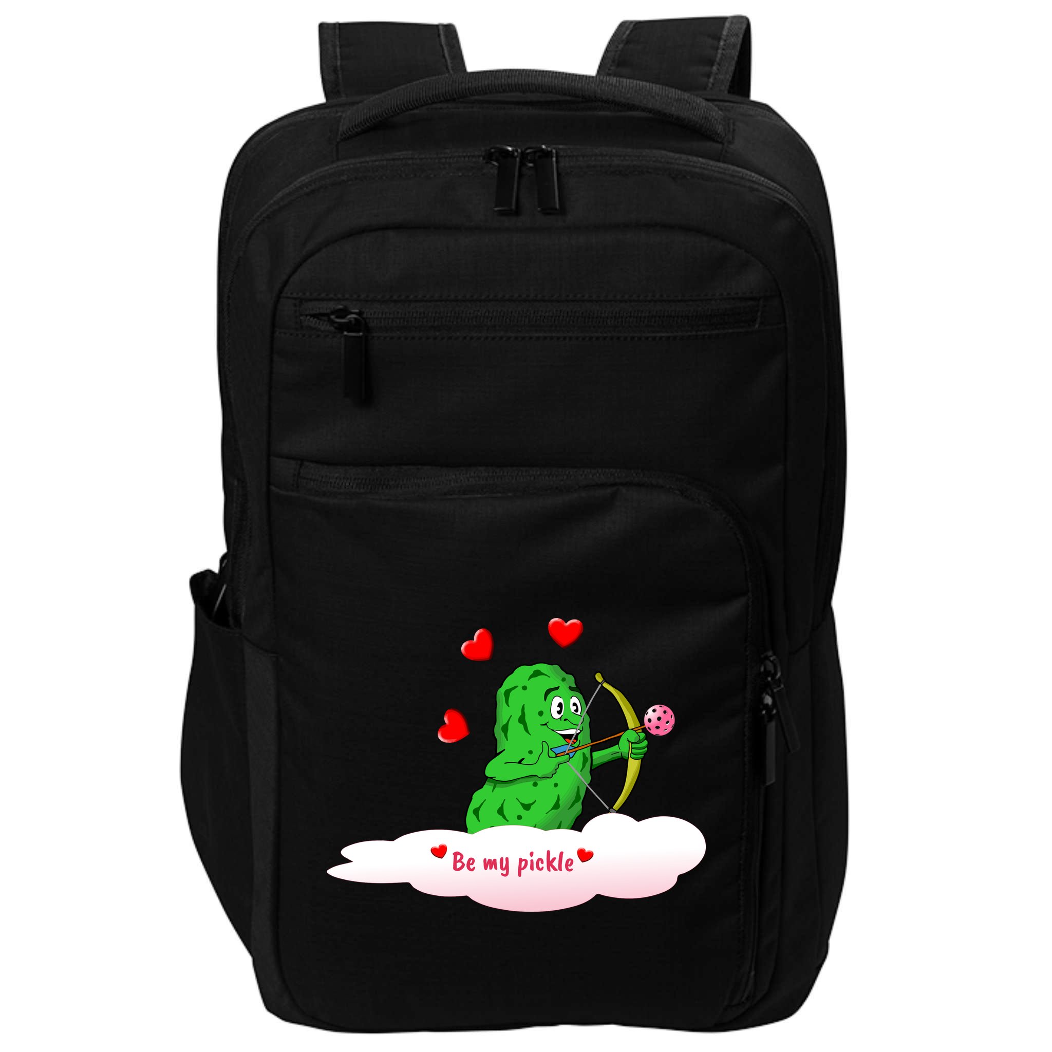 Be My Pickle, Fun Pickleball, Valentines Day Pickleball Impact Tech Backpack