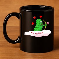 Be My Pickle, Fun Pickleball, Valentines Day Pickleball 11oz C Handle Ceramic Mug