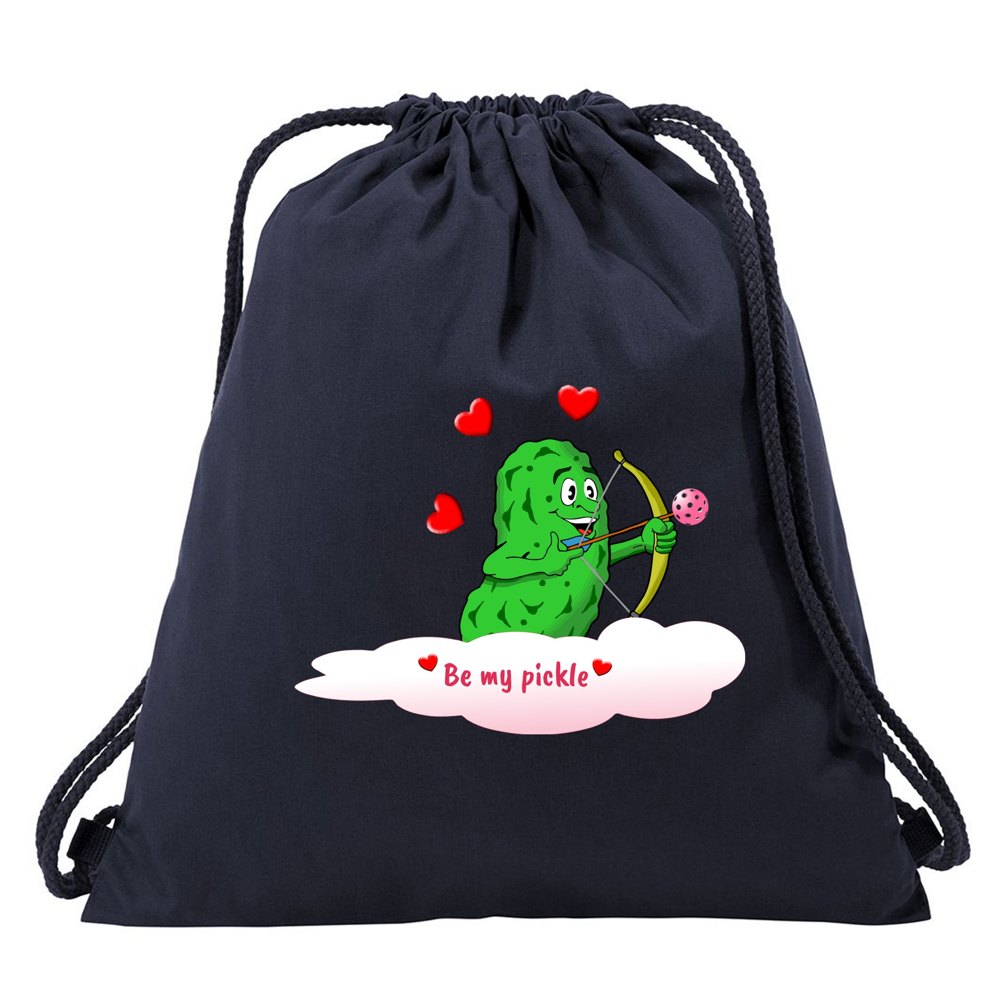Be My Pickle, Fun Pickleball, Valentines Day Pickleball Drawstring Bag