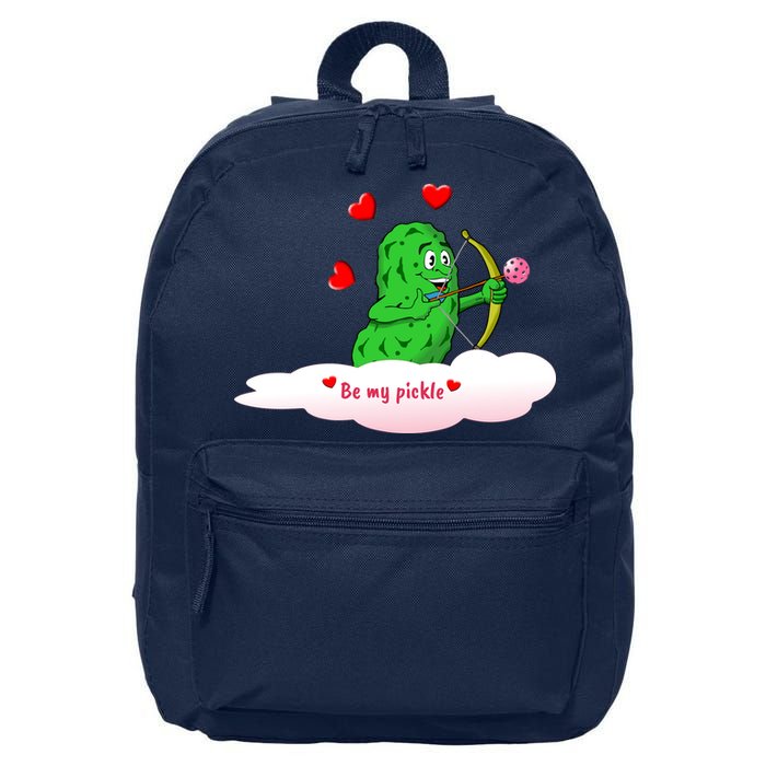 Be My Pickle, Fun Pickleball, Valentines Day Pickleball 16 in Basic Backpack