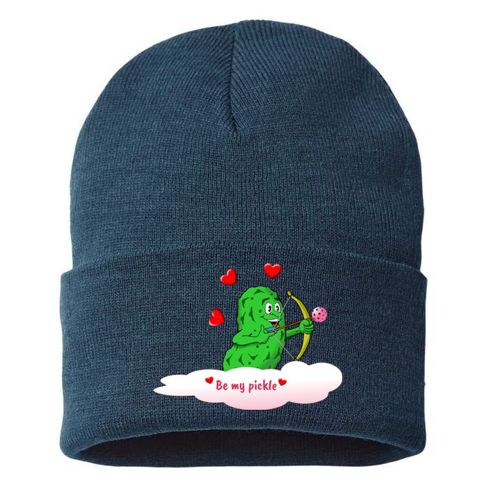 Be My Pickle, Fun Pickleball, Valentines Day Pickleball Sustainable Knit Beanie