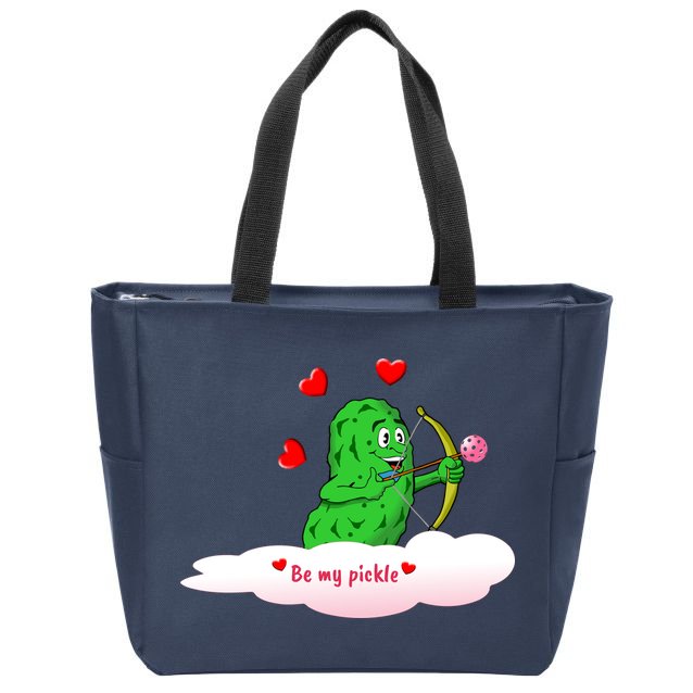 Be My Pickle, Fun Pickleball, Valentines Day Pickleball Zip Tote Bag