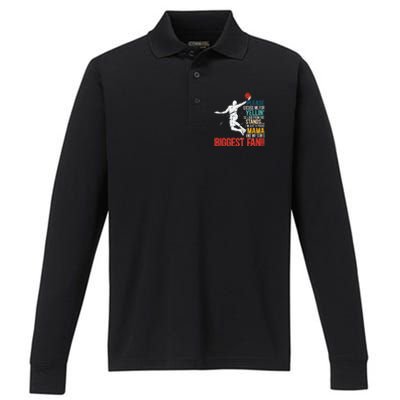 Basketball Mama Player Hoop Junkie Mothers Day Mom Gift Performance Long Sleeve Polo