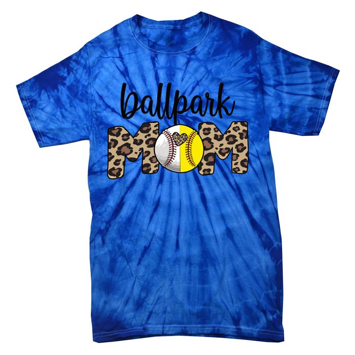 Ballpark Mom Proud Baseball Softball Player Mother Gift Tie-Dye T-Shirt