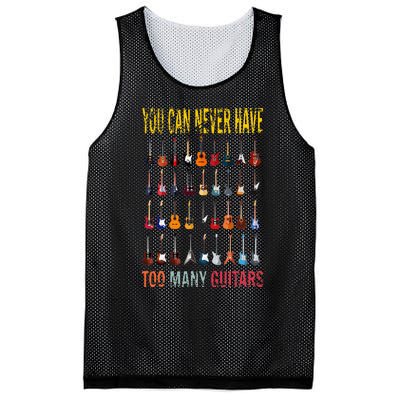 Bass Musician Pick You Can Never Have Too Many Guitars Mesh Reversible Basketball Jersey Tank