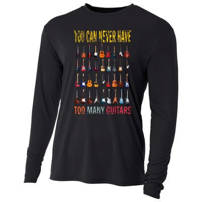 Bass Musician Pick You Can Never Have Too Many Guitars Cooling Performance Long Sleeve Crew