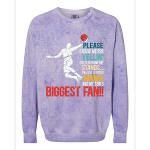 Basketball Mama Player Hoop Junkie Mothers Day Mom Cool Gift Colorblast Crewneck Sweatshirt