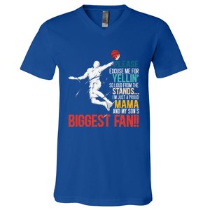 Basketball Mama Player Hoop Junkie Mothers Day Mom Cool Gift V-Neck T-Shirt