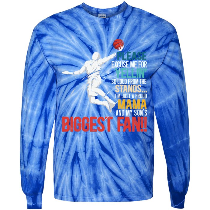 Basketball Mama Player Hoop Junkie Mothers Day Mom Cool Gift Tie-Dye Long Sleeve Shirt