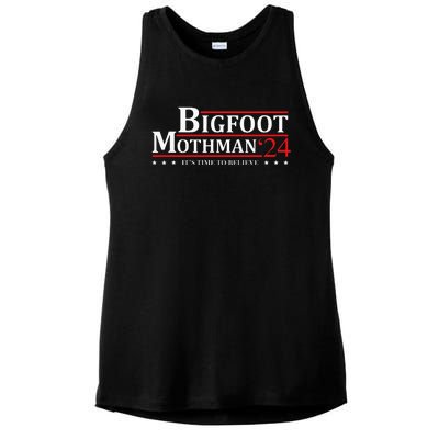 Bigfoot Mothman President 2024 Election Campaign Ladies PosiCharge Tri-Blend Wicking Tank