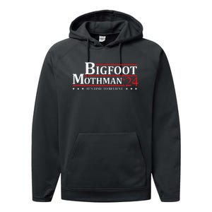 Bigfoot Mothman President 2024 Election Campaign Performance Fleece Hoodie