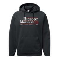 Bigfoot Mothman President 2024 Election Campaign Performance Fleece Hoodie