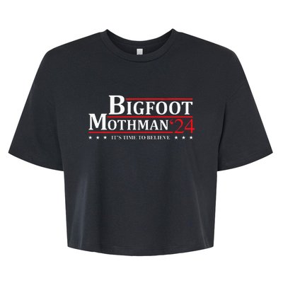 Bigfoot Mothman President 2024 Election Campaign Bella+Canvas Jersey Crop Tee