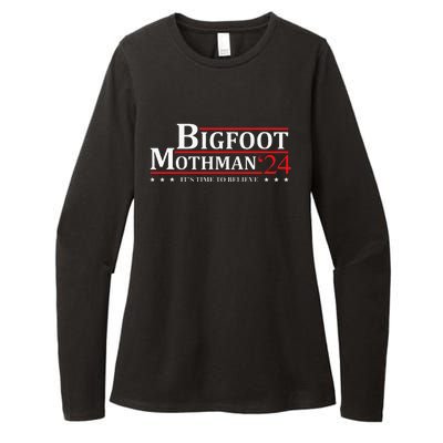 Bigfoot Mothman President 2024 Election Campaign Womens CVC Long Sleeve Shirt