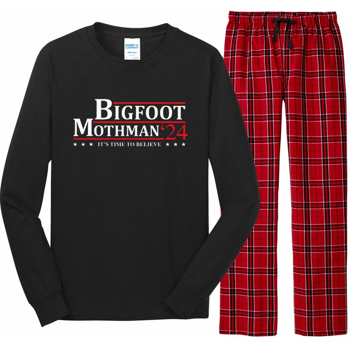 Bigfoot Mothman President 2024 Election Campaign Long Sleeve Pajama Set