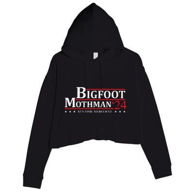 Bigfoot Mothman President 2024 Election Campaign Crop Fleece Hoodie