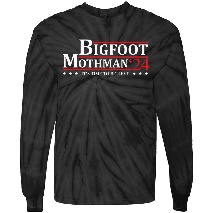 Bigfoot Mothman President 2024 Election Campaign Tie-Dye Long Sleeve Shirt