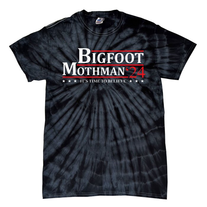 Bigfoot Mothman President 2024 Election Campaign Tie-Dye T-Shirt