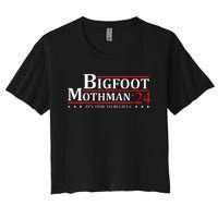 Bigfoot Mothman President 2024 Election Campaign Women's Crop Top Tee