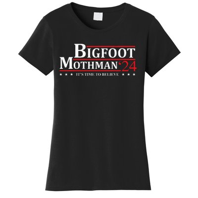 Bigfoot Mothman President 2024 Election Campaign Women's T-Shirt