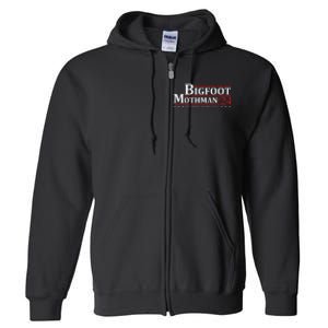 Bigfoot Mothman President 2024 Election Campaign Full Zip Hoodie